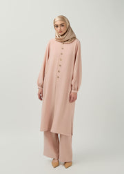 Spring Breeze Cape Tunic in Rose Sand – Modest Fashion by Minnaba